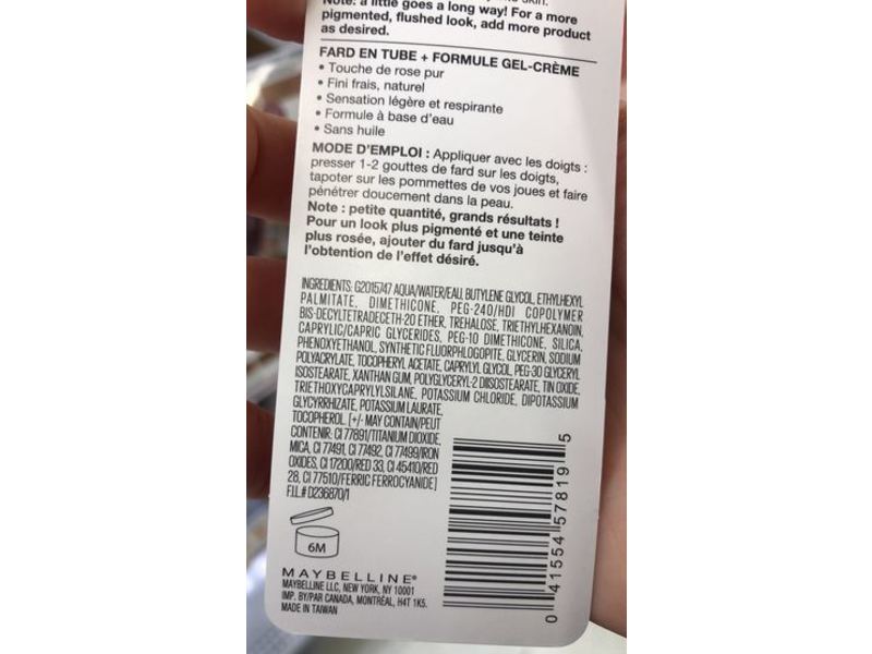 Maybelline New York Cheek Heat Sheer Gel-Cream Blush, Rose Flush, 0.27 fl oz / 8 mL