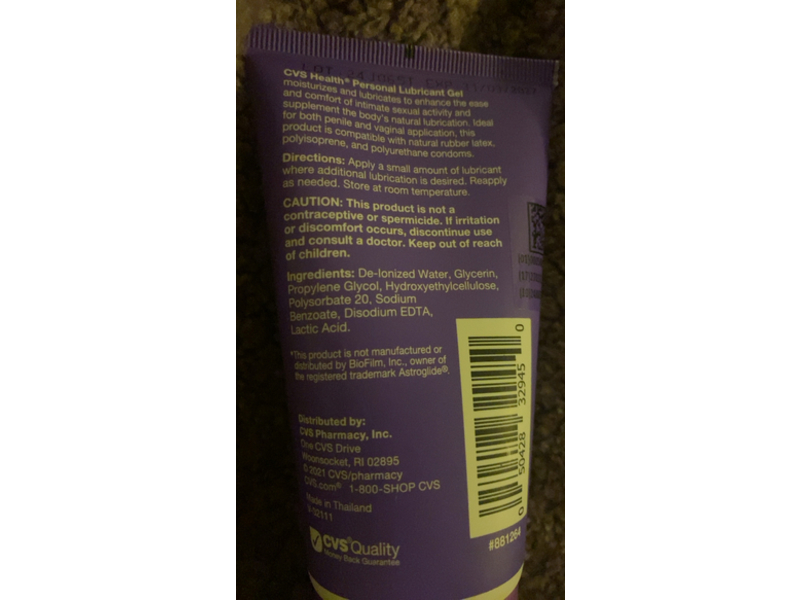 CVS Health Long-Lasting Moisturizer Personal Lubricant Gel, 4 oz/113 g