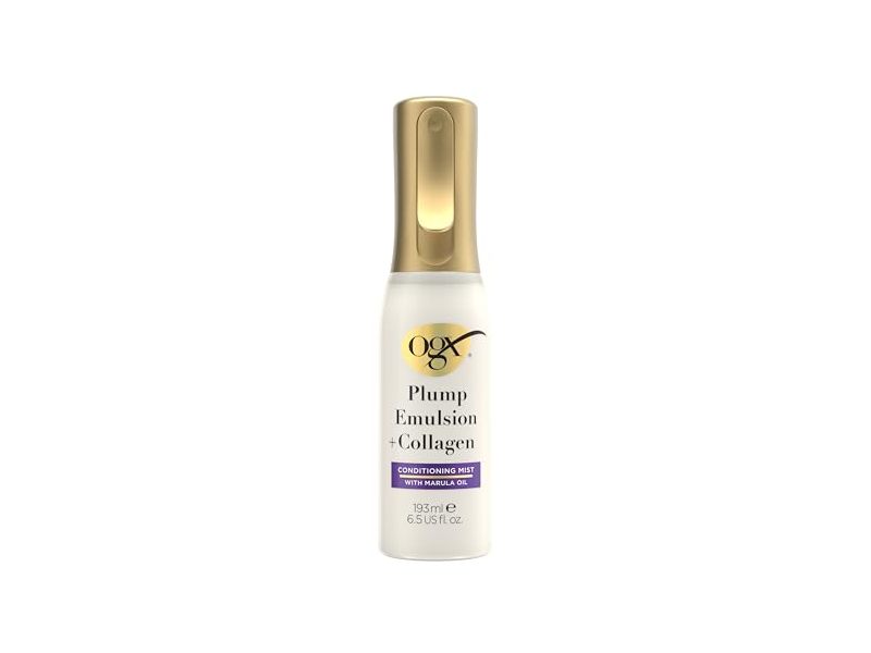OGX Plump Emulsion + Collagen Conditioning Hair Mist, Marula Oil, 6.5 fl oz/193 mL