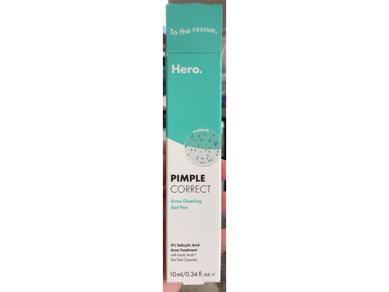 Hero Cosmetics Pimple Correct Acne Clearing Gel Pen, Lactic Acid + Tea Tree Capsules, 0.34 fl oz/10 mL