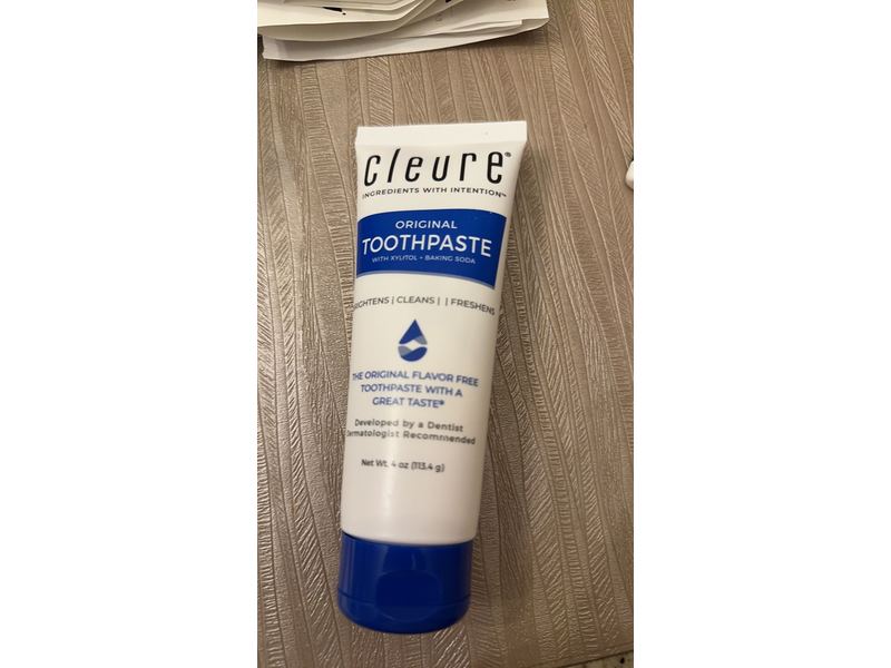Cleure The Original Flavor Free Toothpaste, 4 oz/ 113.4 g