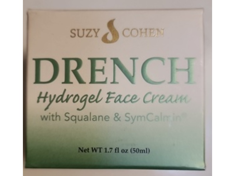 Suzy Cohen Drench Hydrogel Face Cream with Squalane & SymCalmin, 1.7 fl oz/50 mL