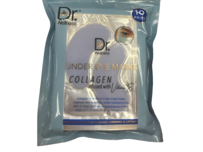 Dr.Wellness Under Eye Masks, Collagen & Vitamin E, 0.14 oz/4 g, 10 Pairs