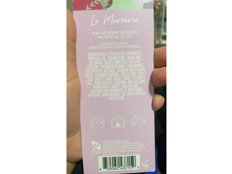 Le Mercerie Max Lip Shine Gloss, 720, 0.07 fl oz/2.2 mL