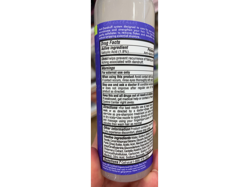 SheaMoisture Anti-Dandruff Pre-Wash, Stronger Hair & Healthier Scalp, Fair Trade, 4 fl oz/118 mL