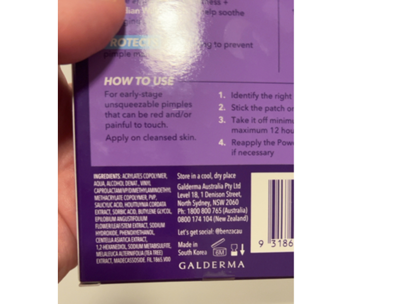 Benzac 3 In 1 Power Patch, Salicylic Acid + Centella Asiatica + Canadian Willowherb, 24 Count