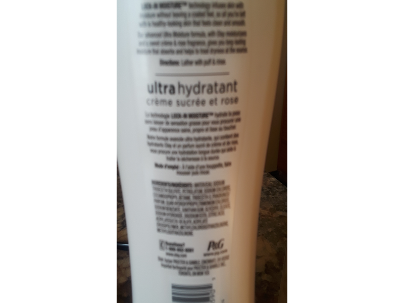 Olay Ultra Moisture Body Wash, Sweet Creme & Rose , 22 fl oz/650 mL
