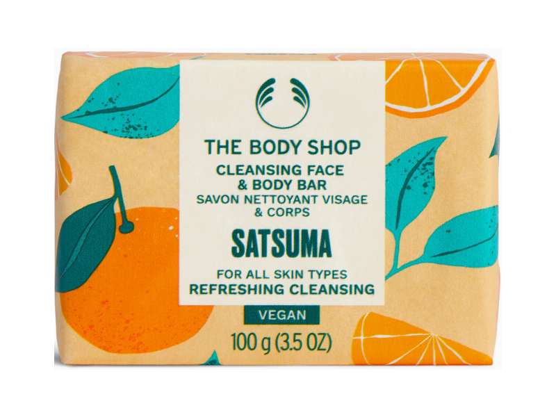 The Body Shop Cleansing Face & Body Bar, Satsuma, 3.5 oz/100 g