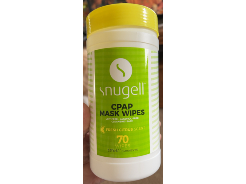 Snugell CPAP Mask Wipes, Fresh Citrus Scent, 70 Count
