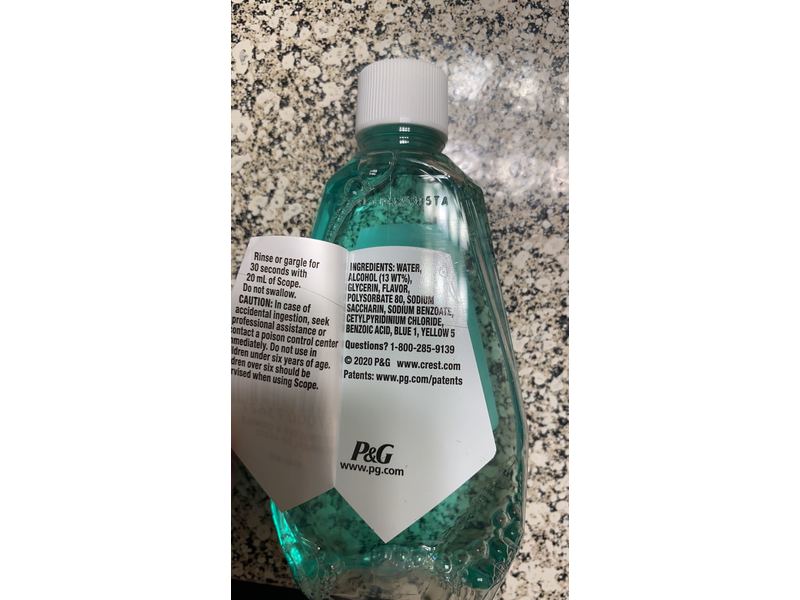 Crest Scope Mouthwash, Outlast, 3.3 fl oz/100 mL