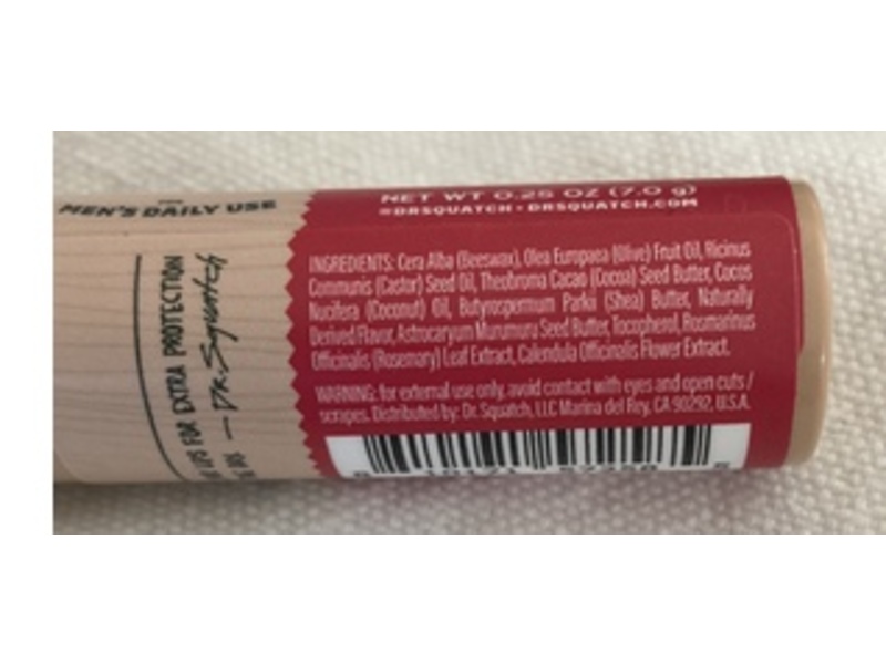 Dr. Squatch Moisturizing Lip Balm, Wild Watermelon, 0.25 oz/7 g