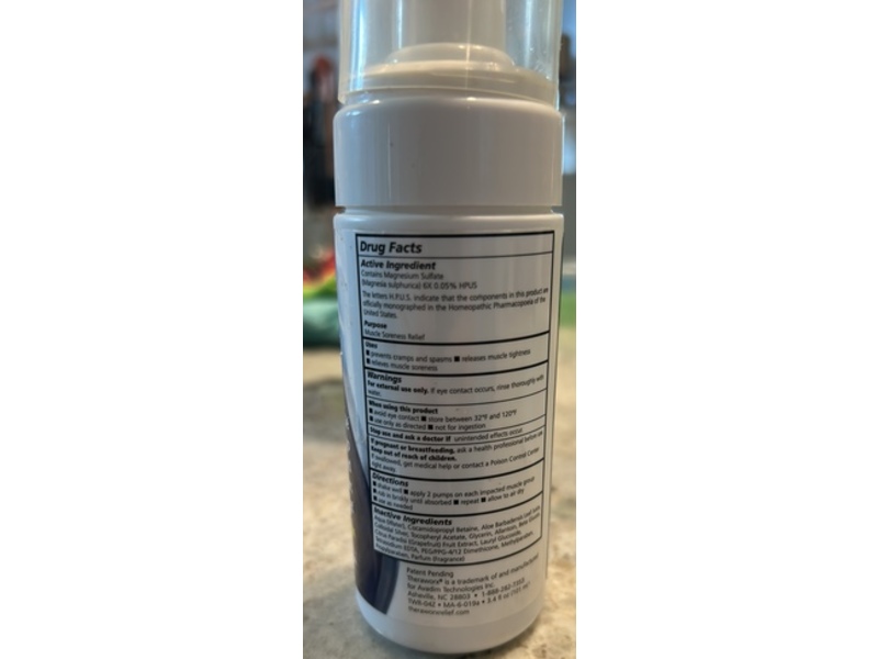 Theraworx Muscle Cramp & Spasm Relief Foam, 3.4 fl oz/109 mL