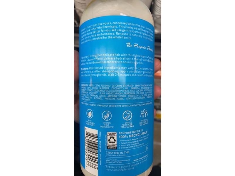 Renpure Bamboo Coconut Water Conditioner, 24 fl oz/710 mL
