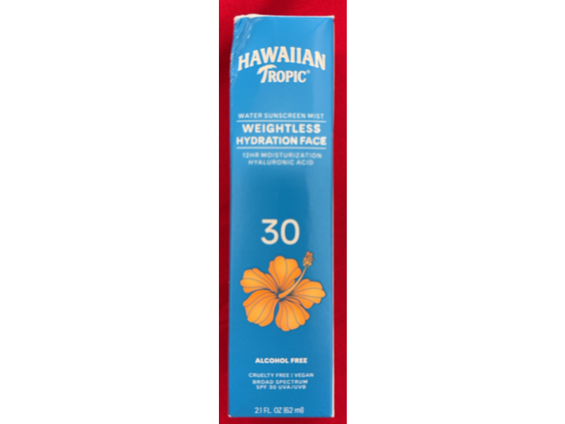 Hawaiian Tropic Weightless Hydration Water Sunscreen Mist, SPF 30, 2.1 fl oz/62 mL