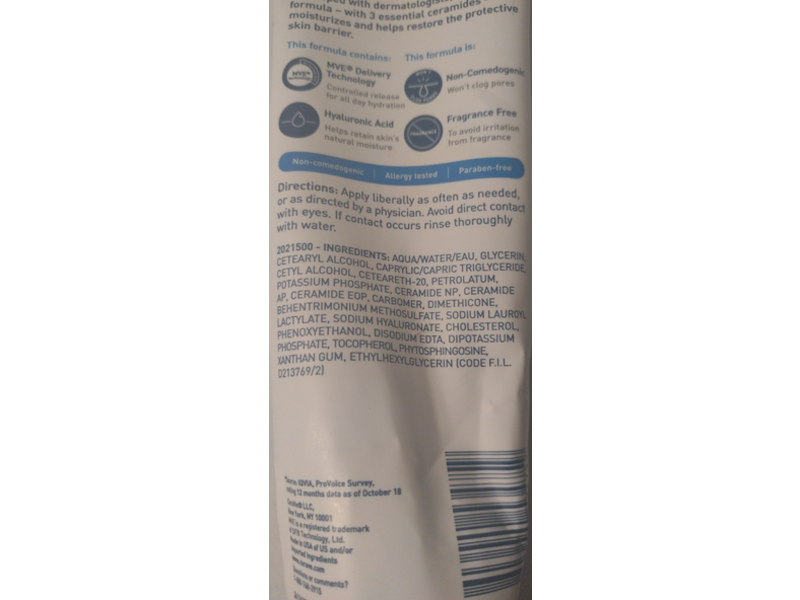 Cerave Moisturizing Cream, 8 fl oz/236 mL