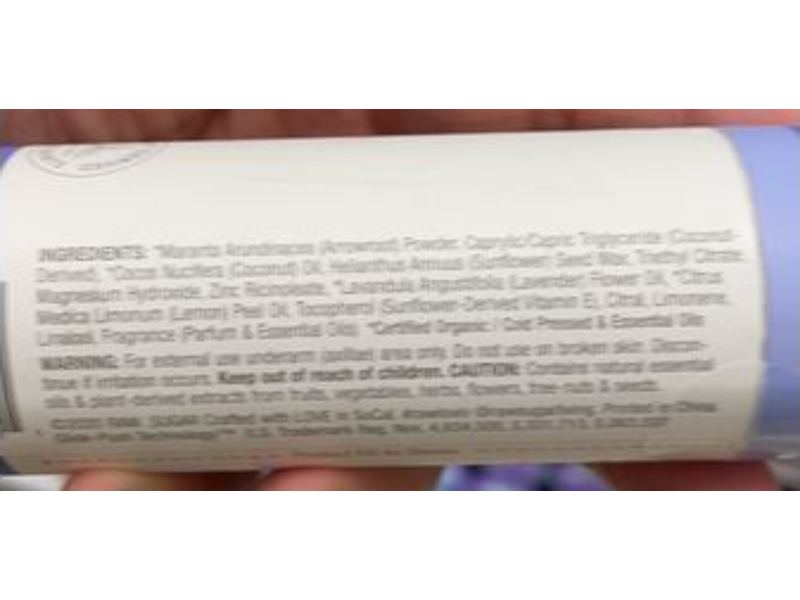 Raw Sugar Deodorant, Lavender + Lemon Sugar, 2 oz/56 g