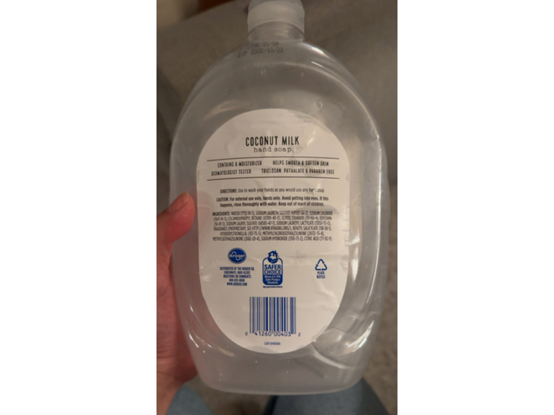 Kroger Hand Soap, Coconut Milk, 50 fl oz/1.47 L