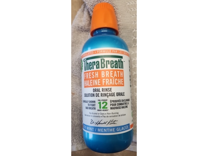 TheraBreath Fresh Breath Oral Rinse, Invigorating Icy Mint, 473 mL