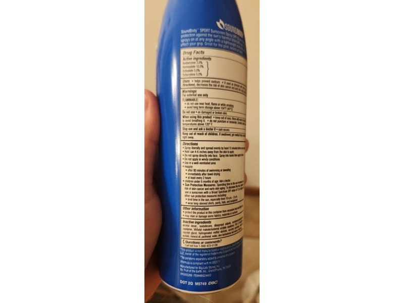 Sound Body Sport Sunscreen Spray, SPF 50, 5.5 oz/156 g