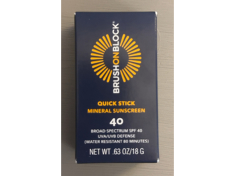 Brush On Block Quick Stick Mineral Sunscreen Stick, SPF 40, 0.63 oz/18 g