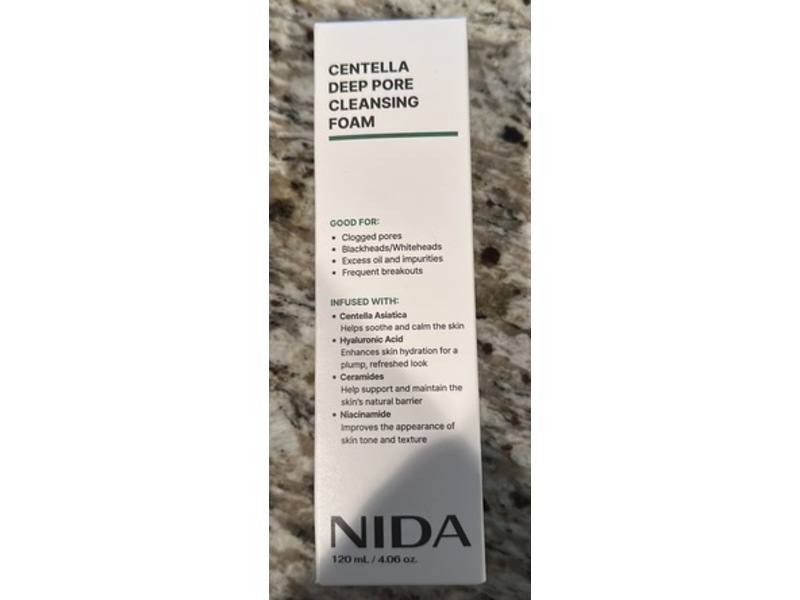Nida Centella Deep Pore Cleansing Foam, 4.06 oz/120 mL