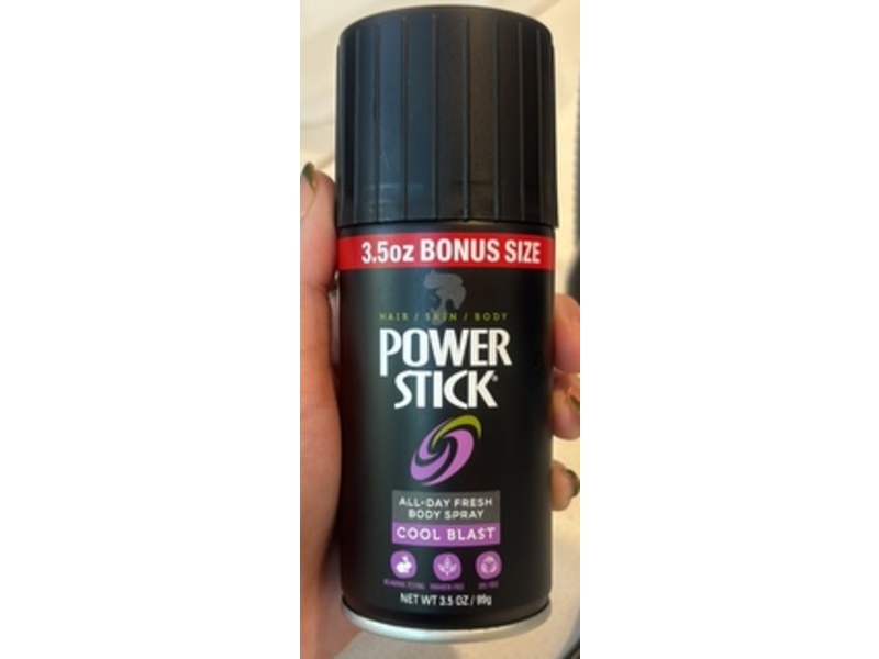 Power Stick All-Day Fresh Body Spray, Cool Blast, 3.5 oz/99 g, Pack Of 2