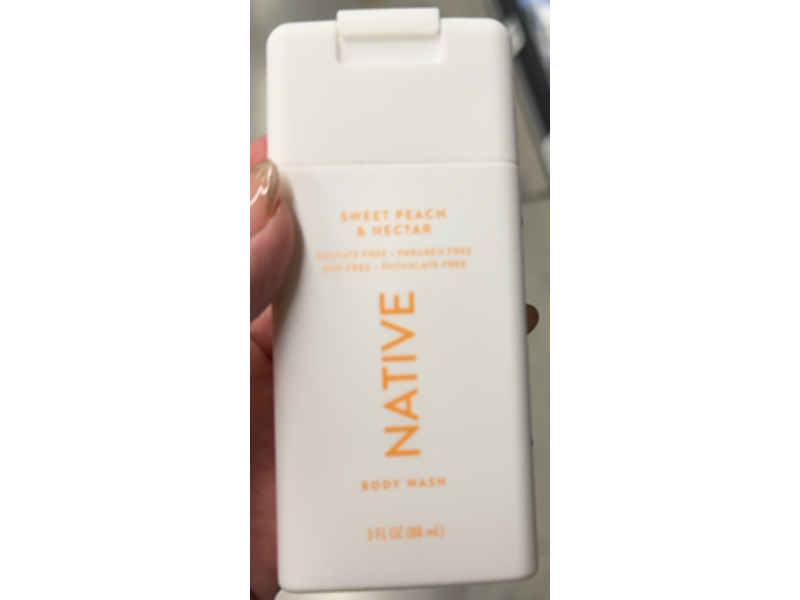Native Body Wash, Sweet Peach & Nectar, 3 fl oz/88 mL, Pack Of 2