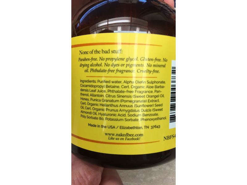 The Naked Bee Foaming Hans Soap, Orange Blossom Honey, 12 oz/355 mL