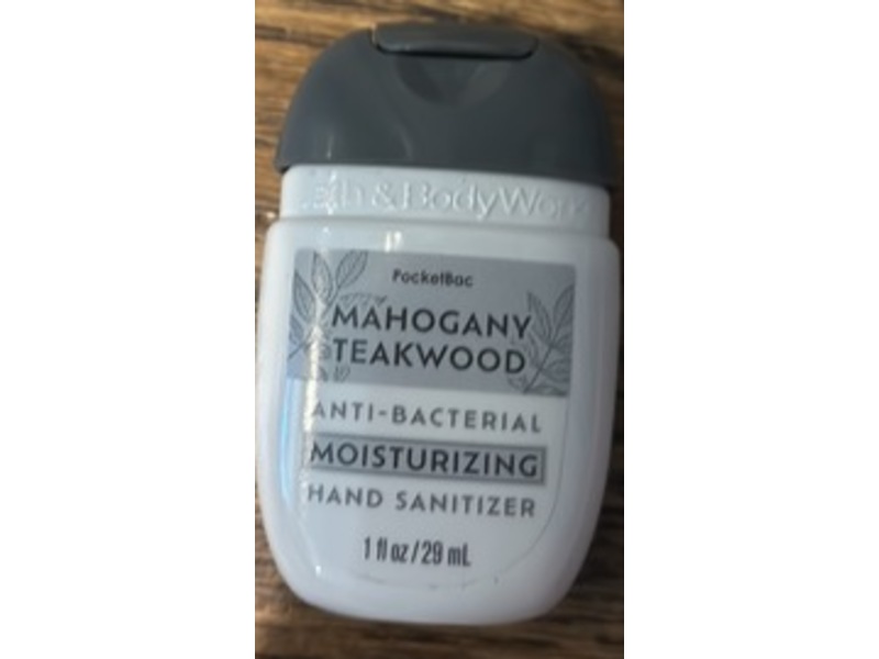 Bath & Body Works Anti-Bacterial Moisturizing Hand Sanitizer, Mahogany Teakwood, 1 fl oz/29 mL