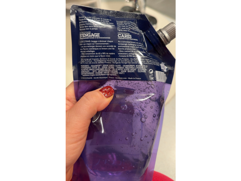 L'Occitane Cleansing Hand Wash, Lavender, 16.9 oz/500 g