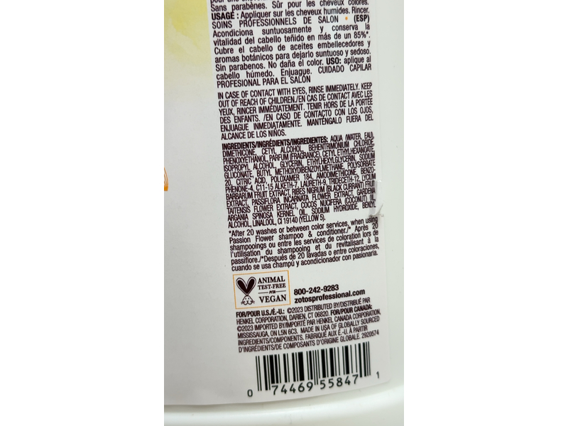 Zotos Bain De Terre Color Preserving Conditioner, Passion Flower, 3.766 L