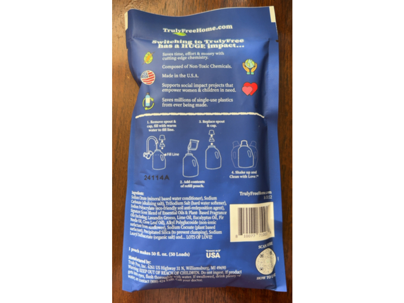 Truly Free Laundry Wash Refill, Signature Scent, 50 Loads, 50 fl oz