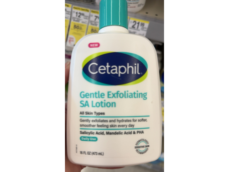 Cetaphil Gentle Exfoliating SA Lotion, Salicylic Acid, Mandelic Acid & PHA, 16 fl oz/473 mL