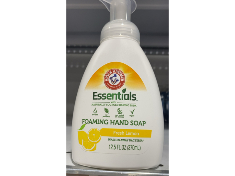 Arm & Hammer Essentials Foaming Hand Soap, Fresh Lemon, 12.5 fl oz/370 mL