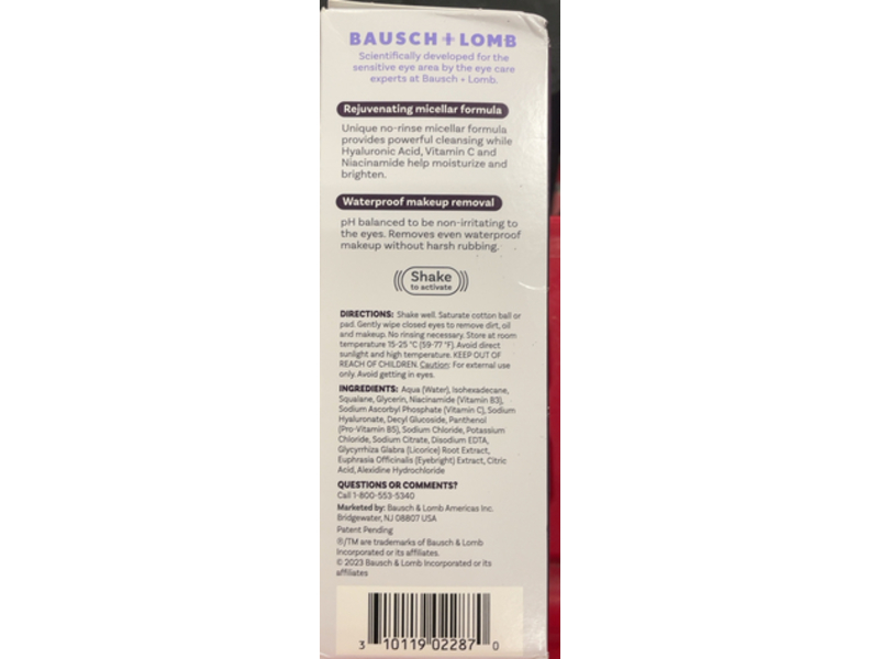 Lumify 3-In-1 Eye Illuminations Cleansing Water & Eye Makeup Remover, 5.4 fl oz/160mL