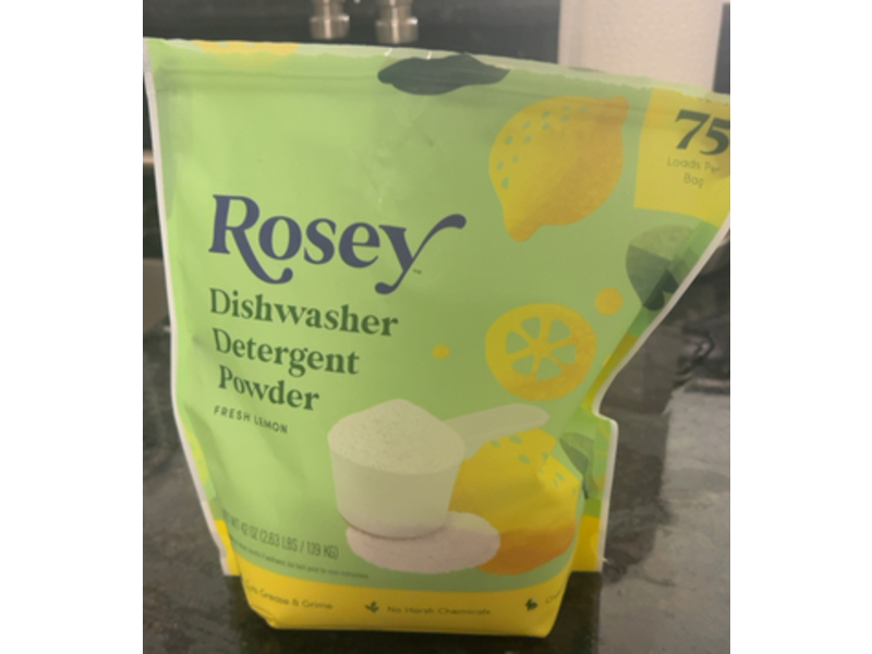 Rosey Dishwasher Powder, Fresh Lemon, 42 oz/1.19 Kg