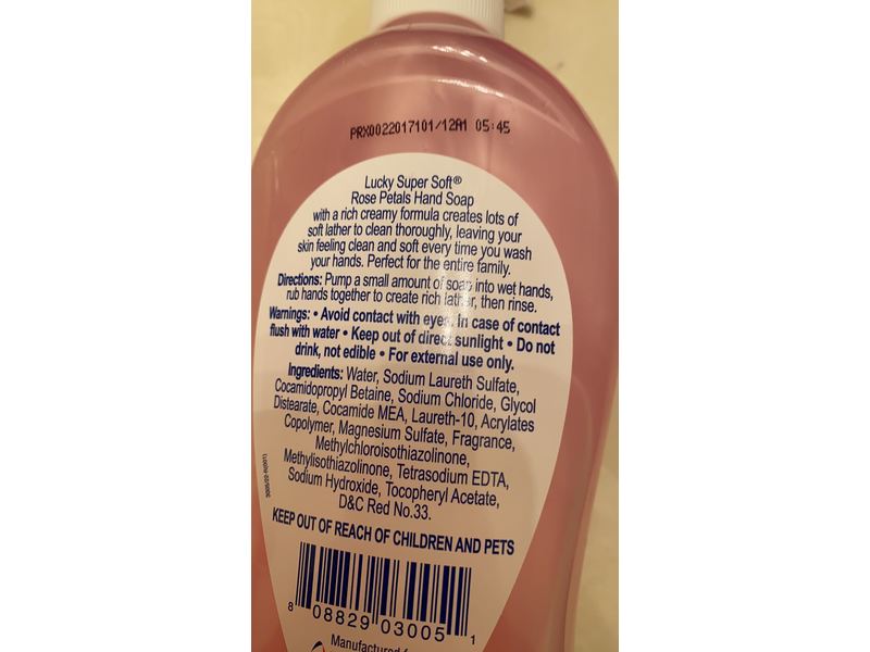 Lucky Super Soft Hand Soap, Rose Petals, 13.5 fl oz/400 mL, Pack Of 12