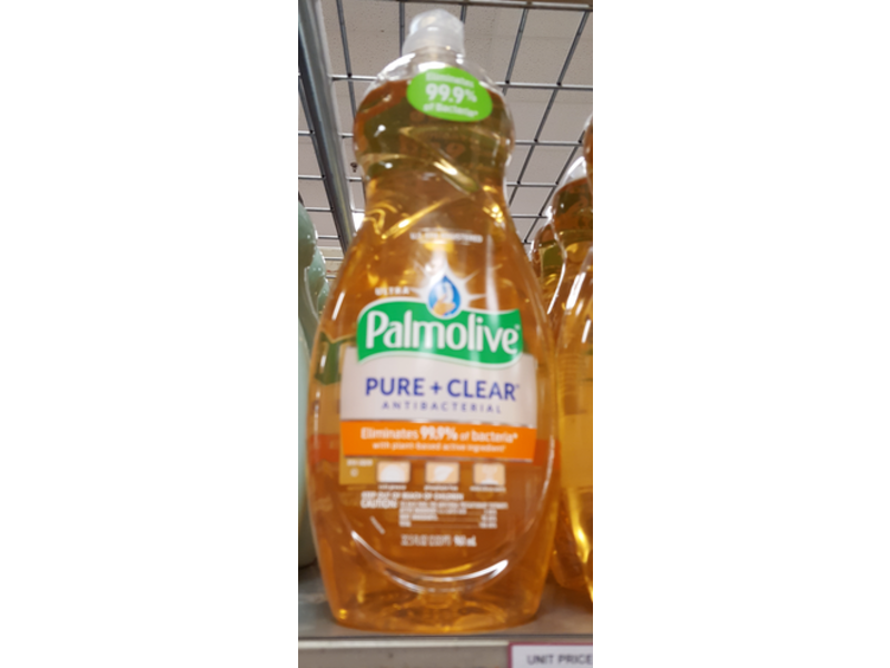 Palmolive Ultra Pure + Clear Dish Soap, Antibacterial, 32.5 fl oz/961 mL