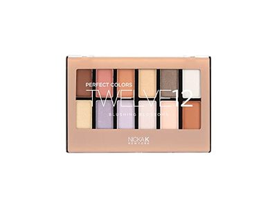 Nicka K New York Perfect Colors Twelve12 Eyeshadow Palette, Blushing Blossoms, 0.35 oz/10 g