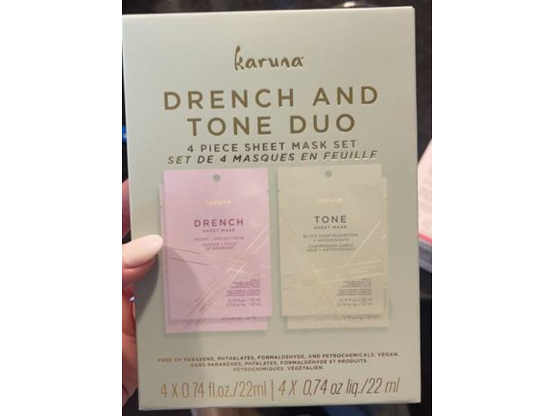 Karuma Sheet Mask Duo, Drench & Tone, 4 Count