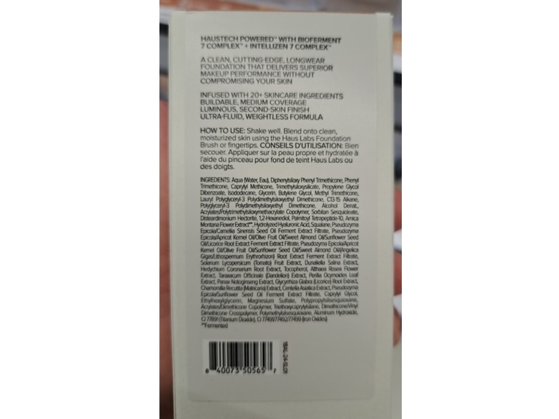 Haus Labs Triclone Skin Tech Foundation, 330 Medium Cool, 1 fl oz/30 mL