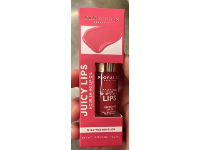 Profusion Cosmetics Juicy Lips Nourishing Lip Oil, Wild Watermelon, 0.18 fl oz/5.2 mL