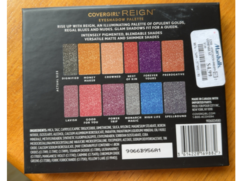 Cover Girl Reign Eyeshadow Palette, 0.22 oz/6.4 g