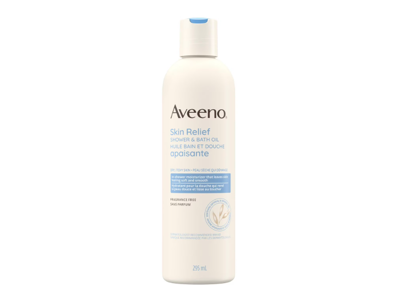 Aveeno Skin Relief Shower & Bath Oil, Soothing Oatmeal, 10 oz/295 mL, Pack Of 3