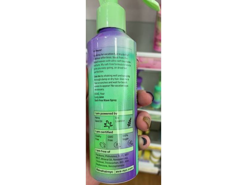Eva NYC Lazy Jane Salt-free Wave Spray, Hemp Seed Oil + Sea Lavender, 5.4 fl oz/160 mL