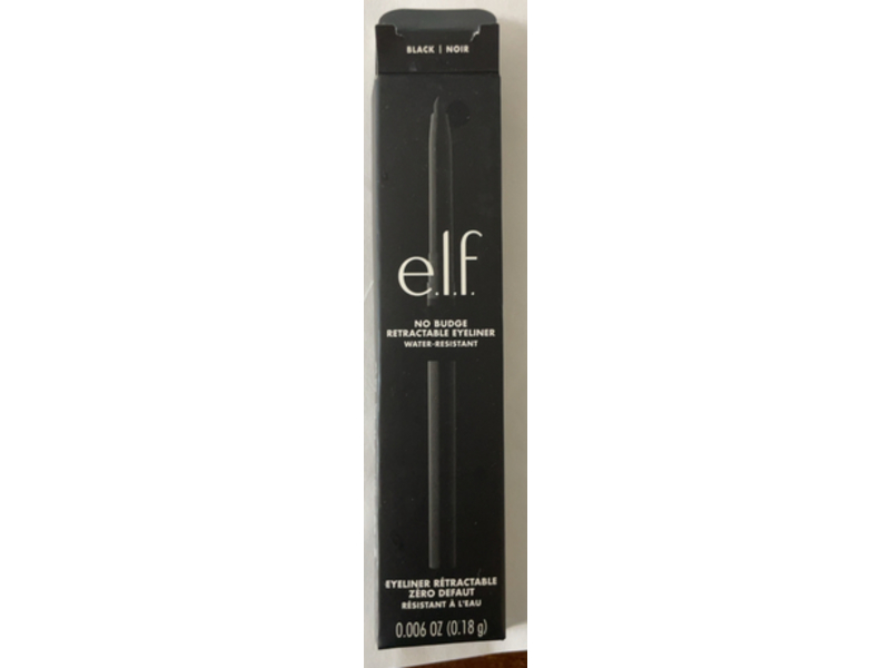 e.l.f No Budge Retractable Eyeliner, Black, 0.006 oz/0.18 g