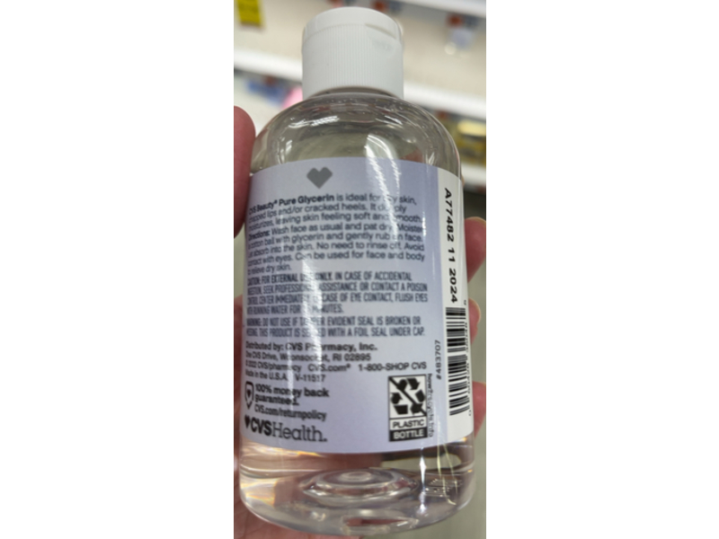 CVS Health Pure Glycerin Moisturizes Dry Skin, 6 fl oz/177 mL