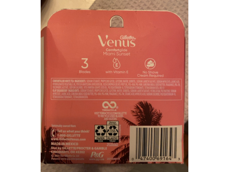 Gillette Venus Comfortglide Miami Sunset Set, Hibiscus & Coconut Scented, 6 Count