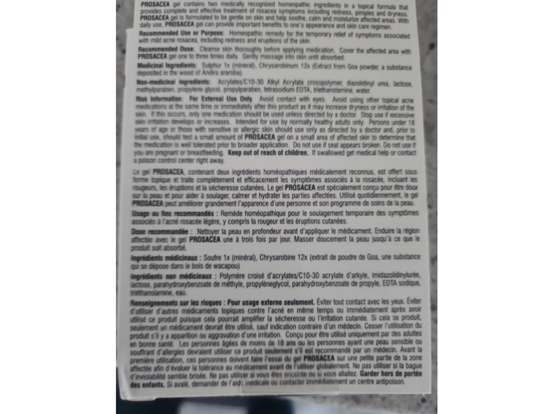 Prosacea Medicated Rosacea Gel, 0.75 oz/21.25 g, Pack Of 2