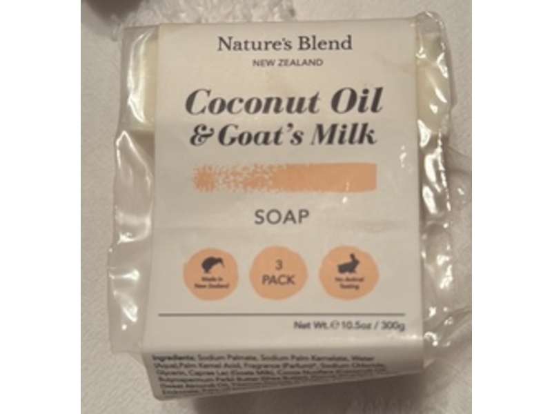 Nature's Blend Soap, Coconut Oil & Goat's Milk, 10.5 oz/300 g, Pack Of 3